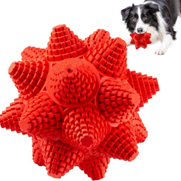 Dog Chew Toys for Aggressive-Chewers - Indestructible Dog Toy for Aggressive Chewer，Tough Chew Toys for Dogs （Rubber Stacked Star Ball）