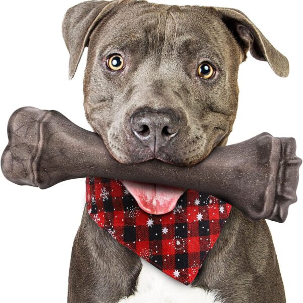 Dog Toys for Aggressive Chewers, Indestructible Dog Bones for Aggressive Chewers, Tough Dog Chew Toy for Heavy Duty Dogs, Big Dog Teething Toys with Durable Nylon for Large/Medium Breed Puppies…